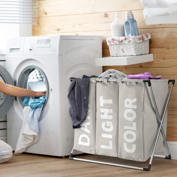 Сортувальник для білизни Oxford Trio з 3 відділеннями, 102L, тканинний, складаний, для дому