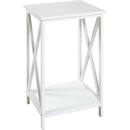 Меблевий журнальний столик, МДФ, білий, Ш 30 x Г 30 x В 50 см 30 х 30 х 50 см