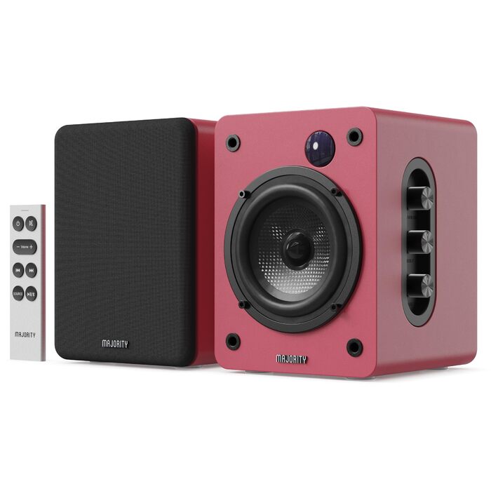Активні HiFi колонки Majority D50X 60W 2.0 для ПК та ТБ, Bluetooth 5.3, HDMI ARC, AUX, студійні монітори з вуглецевим диффузором (каштановий колір)