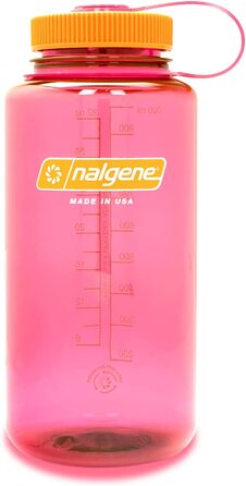 Пляшка для води Nalgene Sustain Tritan без вмісту бісфенолу А, виготовлена з 50 пластикових відходів, об'ємом 900 мл, з широкою шийкою (32 Унції, рожевий фламінго)