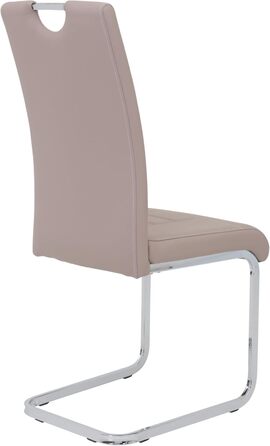 Набір з 4 кухонних стільців Hela Ruby, штучна шкіра капучино, металевий каркас, хромована ручка, до 140 кг