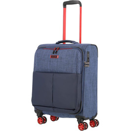 Колісна валіза для ручної поклажі travelite із замком TSA відповідає розмірам ручної поклажі IATA, серії багажу ПРУФ М'який багажний візок свіжих контрастних кольорів, 092347-20, 55 см, 36 літрів, темно-синій (синій) Темно-синій (синій) Валіза ручної поклажі (55 см/36 л), 4-