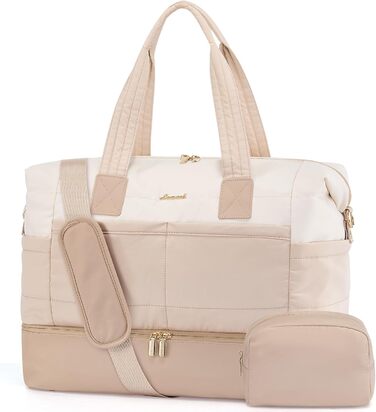 Сумка-мішок LOVEVOOK для подорожей, 52x38x25 см, 50 л (бежевий/хакі) - для вихідних, в пологовий будинок, спортзал, подорожі