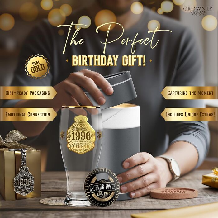 Пивний келих з гравіюванням 570 мл, 50 років, Персоналізований подарунок для чоловіка/тата на День народження, Декор