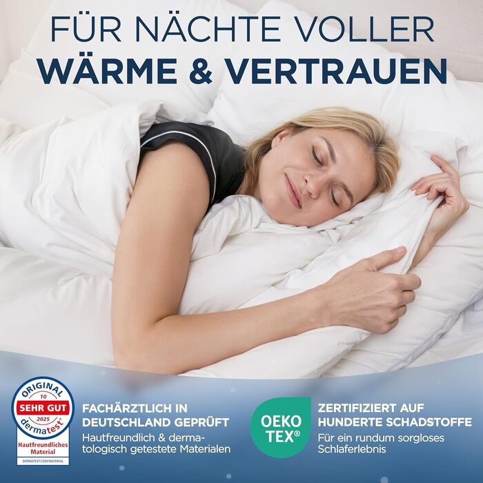 Плед з пуху та пера 135x200 см - сертифікована Oeko-Tex ковдра з м'якого пуху та пера - ковдра з пуху - сертифікована RDS літня та зимова ковдра - Duvet - ковдра на всі сезони 135 x 200 см