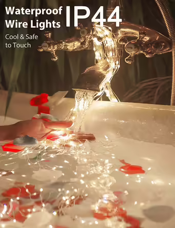 Світлодіодна водоспадна гірлянда Gresonic 300 LED, тепле біле світло, водонепроникна, для вулиці та дому, для лійки, дитячої кімнати, кемпінгу, балкона, декор для інтер'єру та екстер'єру