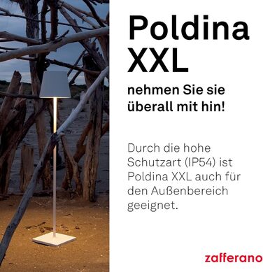 Zafferano Poldina XXL: Бездротова LED-стійка лампа з регулюванням висоти, диммер, 69-150 см, для дому та саду (темно-сірий)