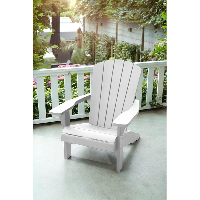 Пластикове крісло Keter Allibert Troy Adirondack, антрацит, для саду, тераси та балкона, 93x81x96.5 см, стійке до погодних умов