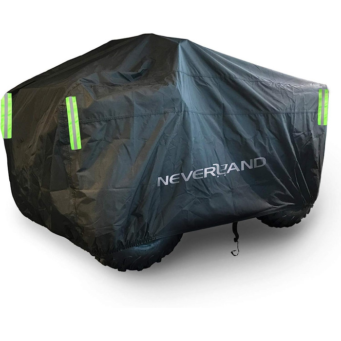 Водонепроникний чохол для квадроцикла NEVERLAND ATV (XXXL, 256x110x120 см) з тканини 210D Oxford, захист від дощу, пилу та UV, зі світловідбиваючими смугами, чорний
