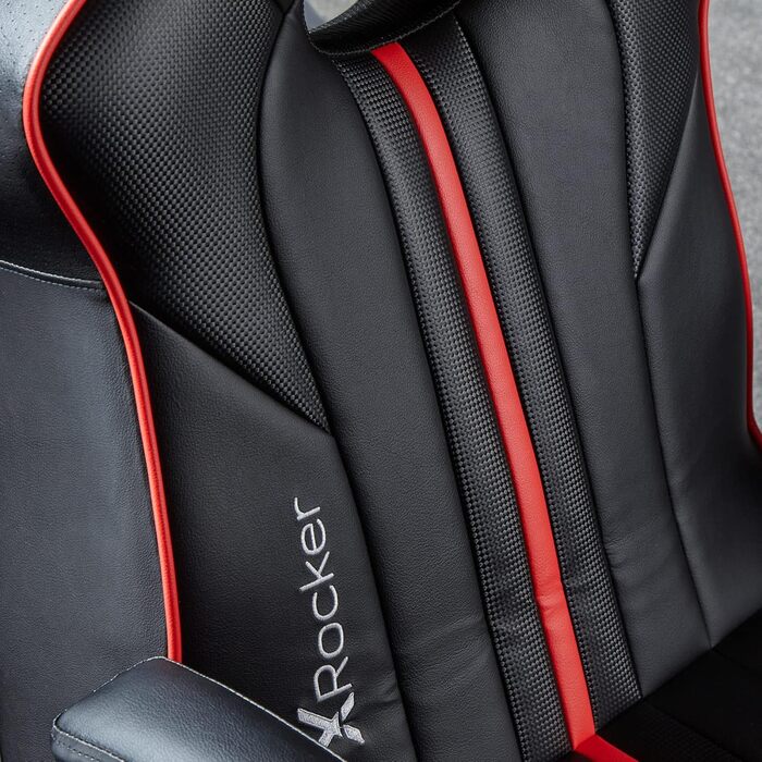 Ігрове крісло X Rocker Torque 2.1 з Bluetooth, вібрацією та аудіосистемою, червоне, педестальне крісло для геймерів та розваг