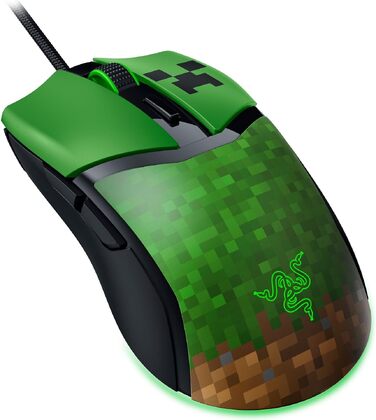 Ігрова миша Razer Cobra Minecraft: легка дротова миша з RGB-підсвіткою Chroma, оптичними перемикачами 3-го покоління, вага 57 г, чорна