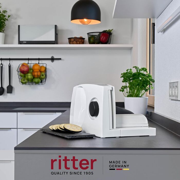 Електрична скибочкарка ritter markant 05 для хліба та продуктів, складана, з Eco-мотором, вироблено в Німеччині