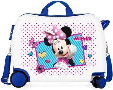 Дитяча валіза Disney Minnie Joy, 50x38x20 см, синя, ABS-пластик, з кодовим замком, 34 л, 2,3 кг, 4 колеса, ручна поклажа