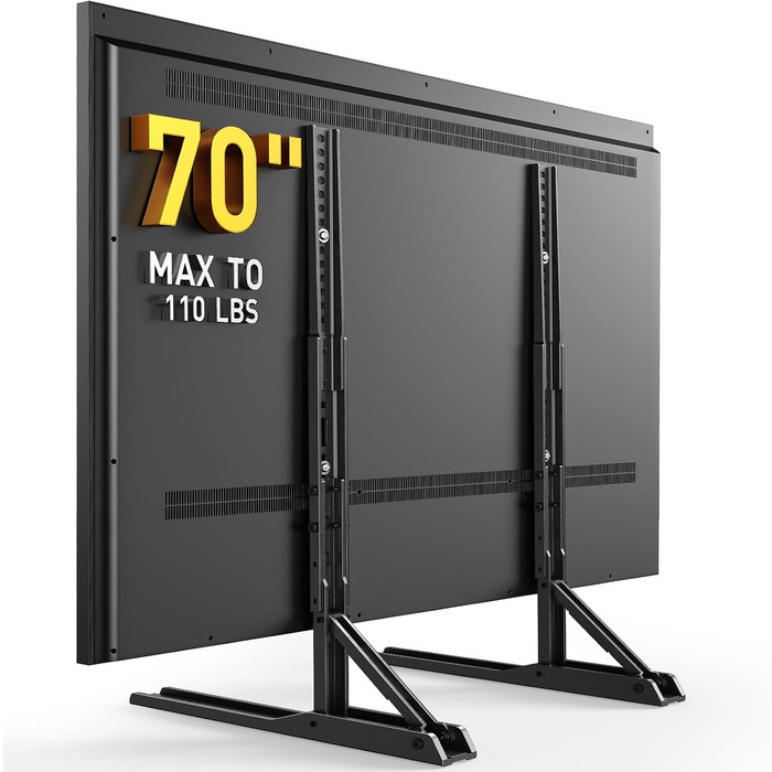 Універсальний підставний стійка для телевізора Perlegear PGTVS49B з LED-підсвіткою, для діагоналей 24–60 дюймів (сумісна з 22-70
