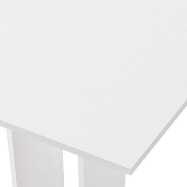 Квадратний кухонний стіл en.casa 65x65x78 см, білий матовий, стільниця з ДСП, стіл для їдальні
