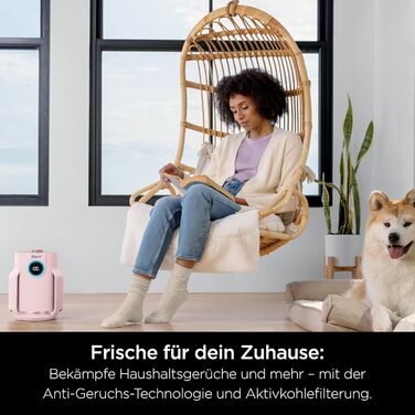 Повітряний фільтр Shark NeverChange HP150EU: для кімнат до 60 м², HEPA-фільтр на 5 років, уловлює 99,97% алергенів, авто-режим, тиха робота, LED-дисплей, білий