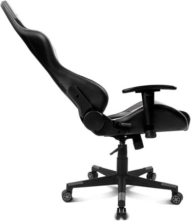 Ігрове крісло DRIFT DR175GRAY, професійне, екошкіра, 2D підлокітники, клас 4, обертальне, чорний/сірий