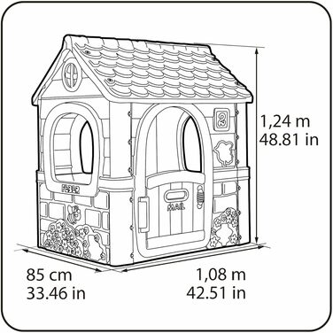 Дитячий будиночок FEBER Fantasy House FAMOSA (рожевий) для ігор вдома та на вулиці, з дверцятами, міцний, для дітей 2-6 років