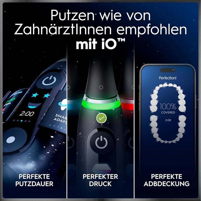 Електрична зубна щітка Oral-B iO Series 10 Cosmic Black, набір з 3 насадками (Probierset)