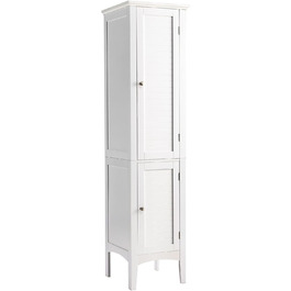 Шафа Giantex для ванної з 5 полицями, біла, 2 двері, 38x38x160 см – універсальна підлогова шафа для зберігання у ванній, туалеті, кухні чи вітальні
