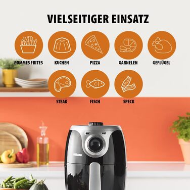 Міні фритюрниця Tristar Airfryer 2 л, антипригарне покриття, термостат, таймер, економія енергії 77,8%, FR-6980