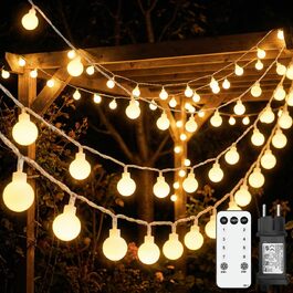 Гірлянда світлова LED 35м 300 LED кульки, вулична/кімнатна, 8 режимів, IP44, теплий білий колір, для декору свят, весіль, саду, тераси, балкону