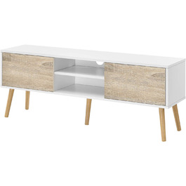 ТВ-тумба [en.casa] Eskilstuna з шафками та полицями, бетон, 120x29,5x46,5 см, для вітальні та спальні