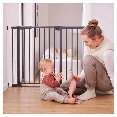 Захисний бар'єр Hauck Clear Step 2 Schwarz 75-80 см для дітей та собак, без свердління, з розширенням 9 см
