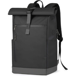 Рюкзак Inateck RollTop 25-30 л, чорний, для чоловіків і жінок, велосипедний, міський, для ноутбука 17