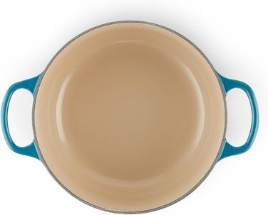 Чавунна каструля Le Creuset Signature з кришкою, кругла, 20 см, 2,4 л, для всіх плит і індукції, Deep Teal