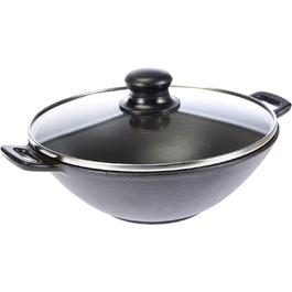 Wok Kela 24 см з кришкою, решіткою, паличками, чавунний, для індукції, набір Mini