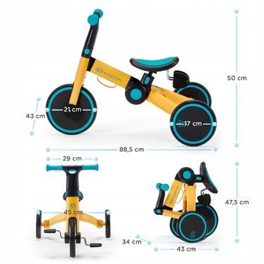 Дитячий триколісний велосипед 3в1 Kinderkraft 4TRIKE, синій, від 12 місяців