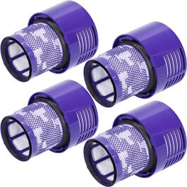 HEPA фільтр McFilter для пилососа Dyson V10 SV12 (набір 4 шт), сумісний з Absolute Extra, Animal, Total Clean, Motorhead, Parquet, Nickel, змінний та багаторазовий, альтернатива 969082-01, миючий фільтр