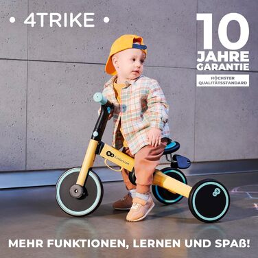 Триколісний велосипед Kinderkraft 4TRIKE 3в1: біговел, самокат, велосипед, чорний (12 міс - 5 років)