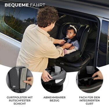 Дитяче автокрісло Kinderkraft XPEDITION2 I-Size 0-36 кг, обертальне 360°, з Isofix, регульована спинка та підголівник, для дітей 40-150 см, синє