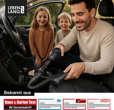 Акумуляторний ручний пилосос LEBENLANG, потужність 17000Па, Li-Ion батарея, подвійний фільтр, матовий чорний