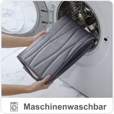 Набір килимків для ванної Homaxy, 2 шт, Memory Foam, антиковзкі, темно-сірі, 50x76 см + 50x60 см, пральні, для туалету та ванної кімнати