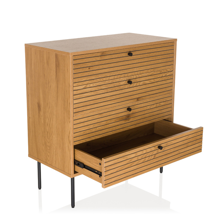 Комод LINNO K 80x40x85 см 4 шухляди дуб hjh LIVING