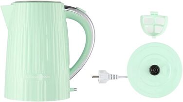 Електричний чайник Russell Hobbs Eden 27362-70, 1.7 л, 2400 Вт, колір фісташковий, нержавіюча сталь, з фільтром від накипу та індикатором рівня води