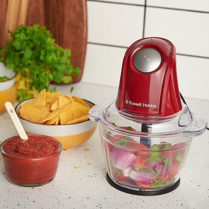 Кухонний комбайн Russell Hobbs 27131-56 Matte Charcoal 350W: подрібнювач для овочів, фруктів, м'яса, цибулі, 1л, нержавіюча сталь, 2 швидкості, миття в посудомийній машині