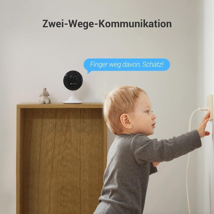 EZVIZ C1C 2 шт. IP камера Wi-Fi 1080P з двостороннім аудіо, нічним баченням до 12м та датчиком руху