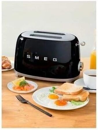 Тостер Smeg TSF01BLUK, 2 відділення, нержавіюча сталь, 950 Вт, чорний