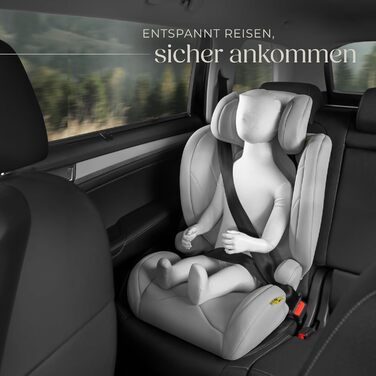 Автокрісло Tectake з 5-точковим ременем, i-Size, бічний захист, бустер для дітей 76-150 см (до 36 кг), сірий