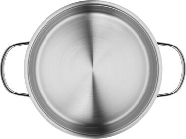 Каструля WMF Aparto 20 см з кришкою зі скла, 2.6 л, нержавіюча сталь Cromargan, для індукційних плит
