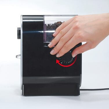 Електрична кавомолка Cloer 7560 з дисковим жорном, 100 Вт, для 150 г кавових зерен, регульований помел, чорна