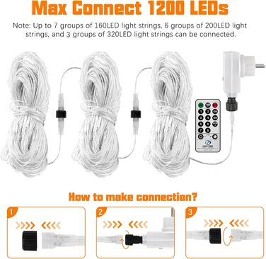 Світлодіодна сітка 300 LED 4x2м, теплий білий, з пультом і таймером, 8 режимів, для кімнати, вулиці, свят, Різдва, весілля