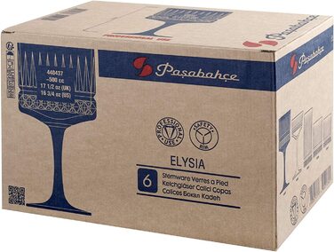 Набір з 6 скляних коктейльних келихів Pasabahce Elysia, прозорі, 500 мл