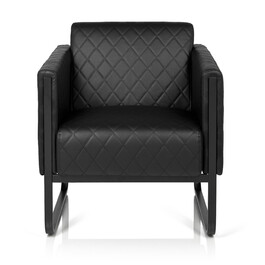 Крісло для відпочинку ARUBA BLACK, чорний каркас, штучна шкіра, одноразове, чорний колір, hjh OFFICE
