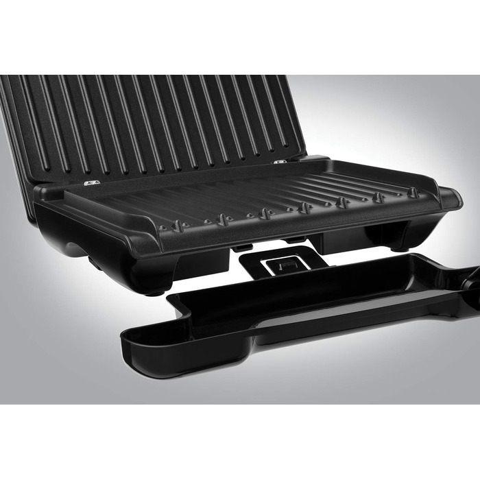 Контактний гриль George Foreman Family Steel Rot (28x17 см) - для 5 порцій, для м'яса, риби та овочів, Паніні та сендвічі, зменшує жир до 42%