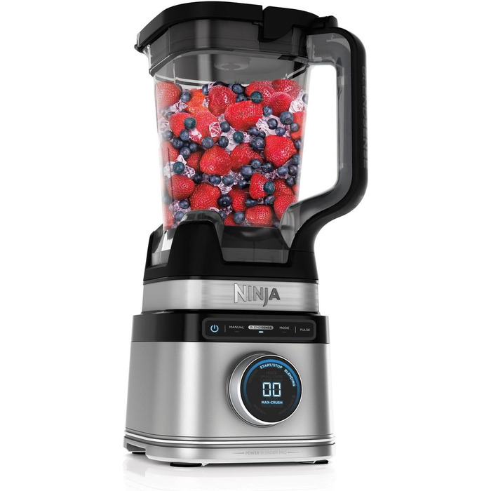 Потужний блендер Ninja Detect Power Mixer Pro 1200 Вт, 2 л, для смузі, овочів та льоду, чорний, TB201EU